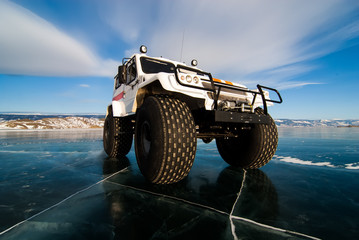 Bigfoot vehicle on the black ice