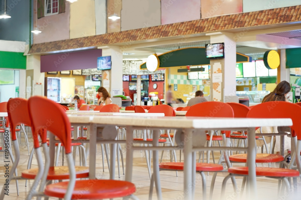 Interior of fast food restaurant Stock Photo | Adobe Stock
