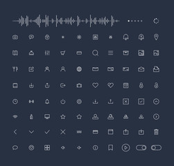 Trendy Thin Line Icons for web and mobile Set