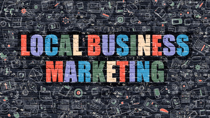 Poster - Local Business Marketing in Multicolor. Doodle Design.