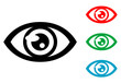 Icono plano ojo varios colores