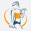 © lapencia - active woman doing fitness symbol, sport concept