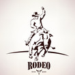 bull rodeo symbol, stylized vector silhouette