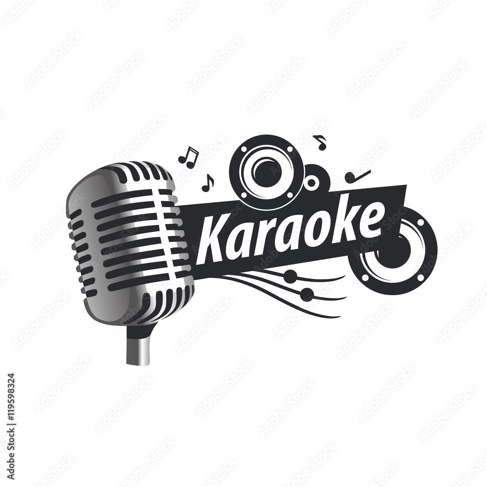 vector logo karaoke - obrazy, fototapety, plakaty 