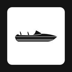 Poster - Speed boat icon in simple style isolated on white background. Sea transport symbol