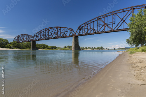 Fotomural Railroad Bridge Over Missouri River