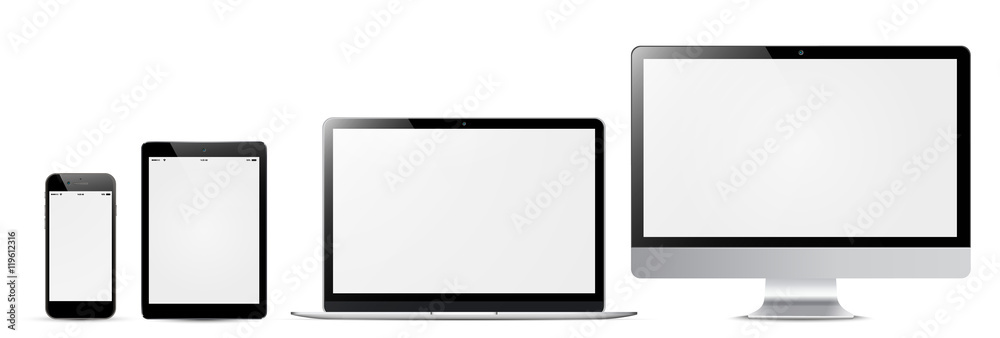 Digital devices with a blank screen - obrazy, fototapety, plakaty 