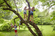 © Syda Productions - happy kids climbing up tree in summer park