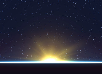 Wall Mural - planet earth sunrise
