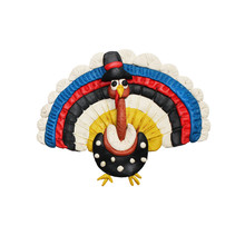 Plasticine  Turkey  Bird Sculpture Isolated