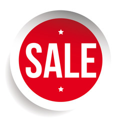 Sticker - Sale red vector label or tag