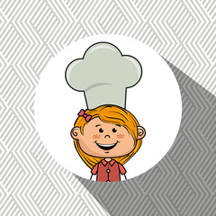 Poster - girl kids menu food vector illustration graphic