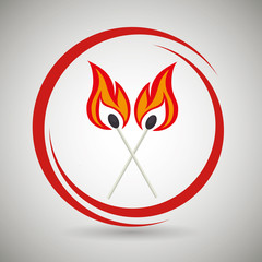 Poster - match flame danger icon vector illustration graphic