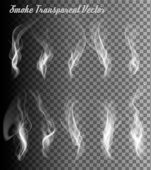Aufkleber - Completely transparent set of smoke vectors.