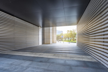 Poster - view of central park from abstract building