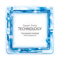 Aufkleber - Transparent square technology frame abstract background.