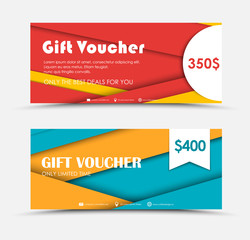 Aufkleber - Design of gift vouchers in style of material design