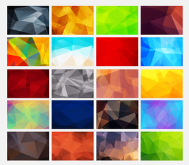 Aufkleber - set of colorful abstract backgrounds polygonal