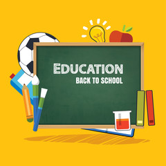 Wall Mural - education banner and back to school background template