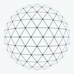 Poster - low poly connection lines sphere