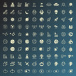 Set of 100 Minimal and Solid Space Icons. Vector Isolated Elements.