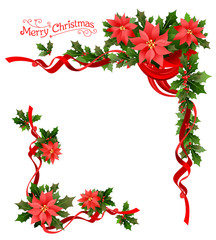 Wall Mural - christmas poinsettia corner