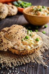 Wall Mural - Cauliflower spread with pea, onion and carrot