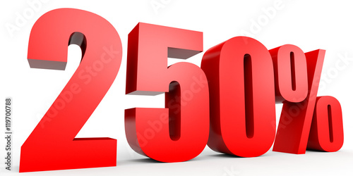 Poster Discount 250 percent off. 3D illustration.
