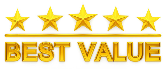 Wall Mural - Five stars, Best Value - 3d rendering