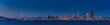 Seattle skyline in twilight with clear sky