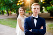 © IVASHstudio - Handsome groom and pretty bride in the park