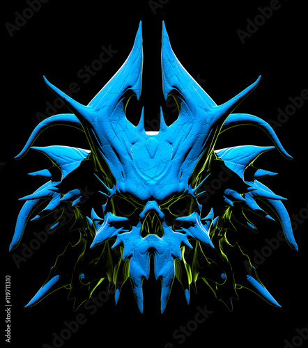 Cuadros en Lienzo Skull design on a black background for Halloween.