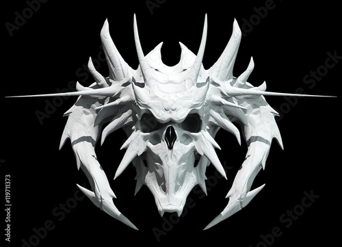 Fotografia, Obraz Skull design on a black background for Halloween.