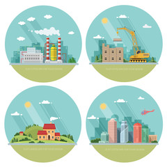 Wall Mural - Set of icons for your design. Flat style vector illustration.