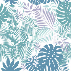  Leaves of palm tree seamless pattern 