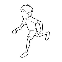 Poster - Running man icon in outline style isolated on white background
