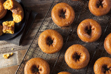 Homemade Glazed Autumn Pumpkin Donuts