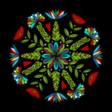 Fototapeta Motyle - Abstract ethnic round ornamental pattern