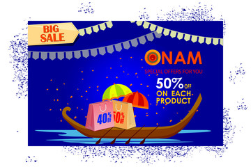 Canvas Print - Happy Onam shopping sale offer