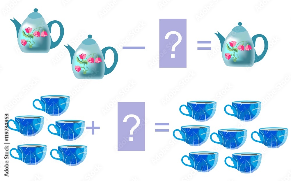 Educational game for children. Cartoon illustration of mathematical ...