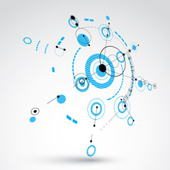 Poster - 3d engineering technology vector backdrop. Futuristic technical