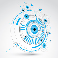 Poster - 3d engineering technology vector backdrop. Futuristic technical