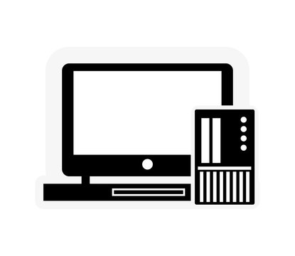 flat design laptop and memory card icon vector illustration