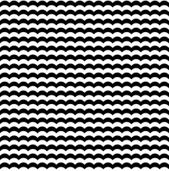 Sticker - Waves seamless pattern in black and white