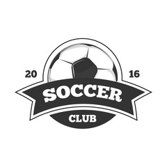 Canvas Print - Vector soccer logo, badge template isolated in black white