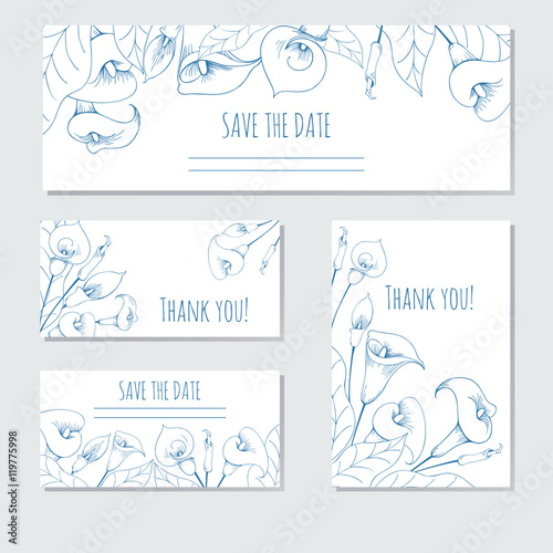 Cuadros en Lienzo Hand-drawing floral background with flower calla