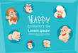 Senior People Group Grandparents Day Greeting Card