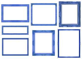 Poster - collection blue frame isolated on white background, clipping pat