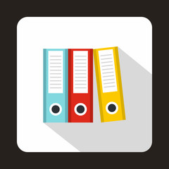 Poster - Folders icon in flat style isolated with long shadow
