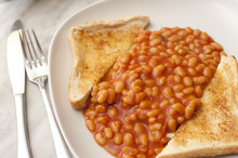 Healthy Snack Of Baked Beans And Toast